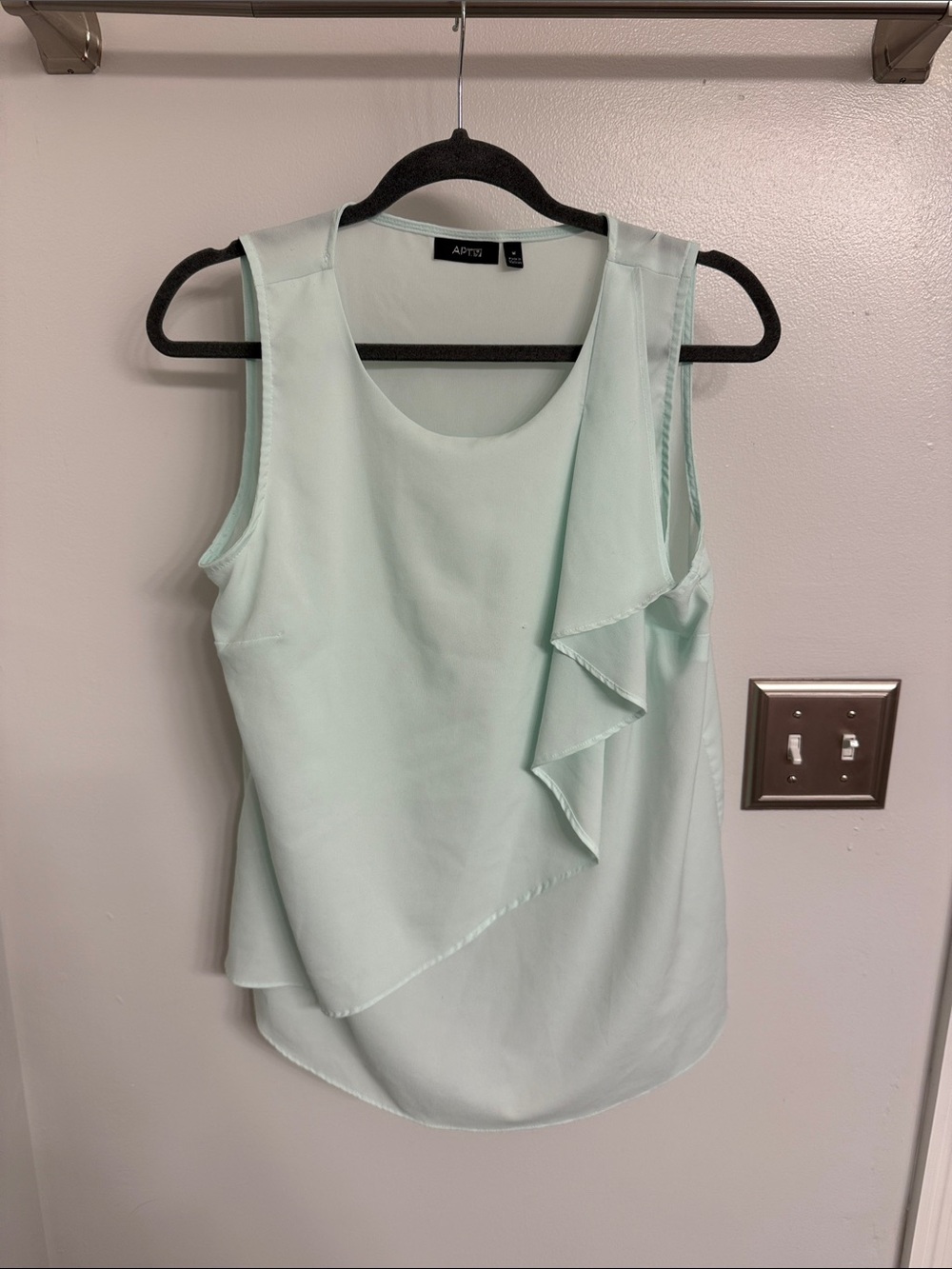 Apt. 9 Mint Sleeveless Ruffle Front Camisole
